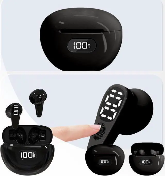 Alt view image 5 of 6 - Wireless Earbuds Headphones Hi Fi Stereo Sound Wireless Ear Buds 30H LCD Power Display Charging Case With Noise Cancelling Mic For Android Wireless Running Headphones Air Earbuds Workout Wireless