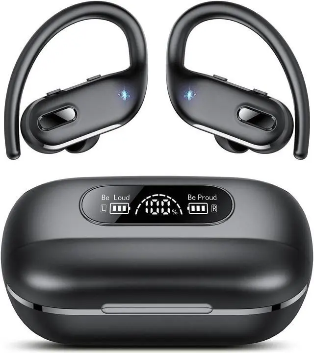 Main image of Wireless Earbuds Bluetooth Headphone Sport, Bluetooth 5.3 Earbud 3D HiFi Stereo Over Ear Buds, 80Hrs Earhooks Earphone with Noise Cancelling Mic, IP7 Waterproof Headset for Workout/Running/Gym, Black