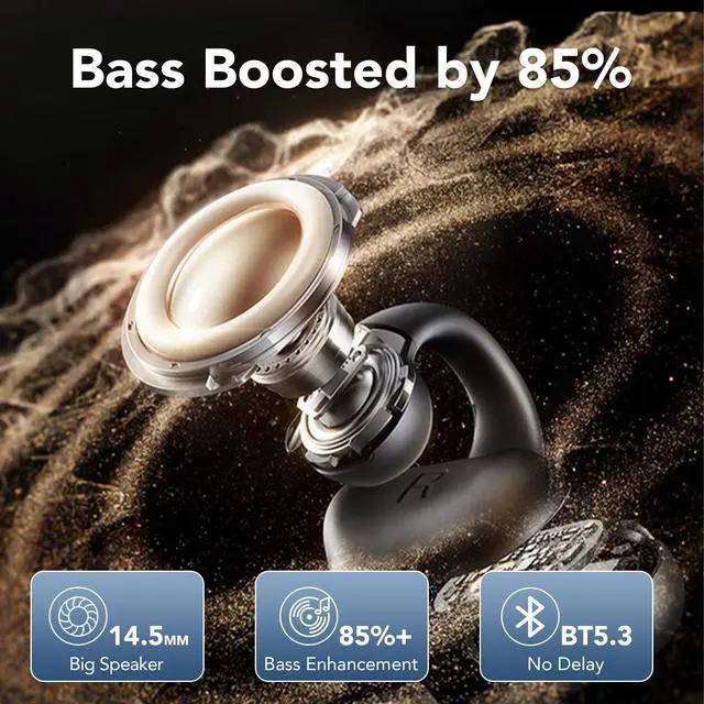 Alt view image 2 of 7 - Wireless Earbuds Bluetooth Headphone Sport, Bluetooth 5.3 Earbud 3D HiFi Stereo Over Ear Buds, 80Hrs Earhooks Earphone with Noise Cancelling Mic, IP7 Waterproof Headset for Workout/Running/Gym, Black