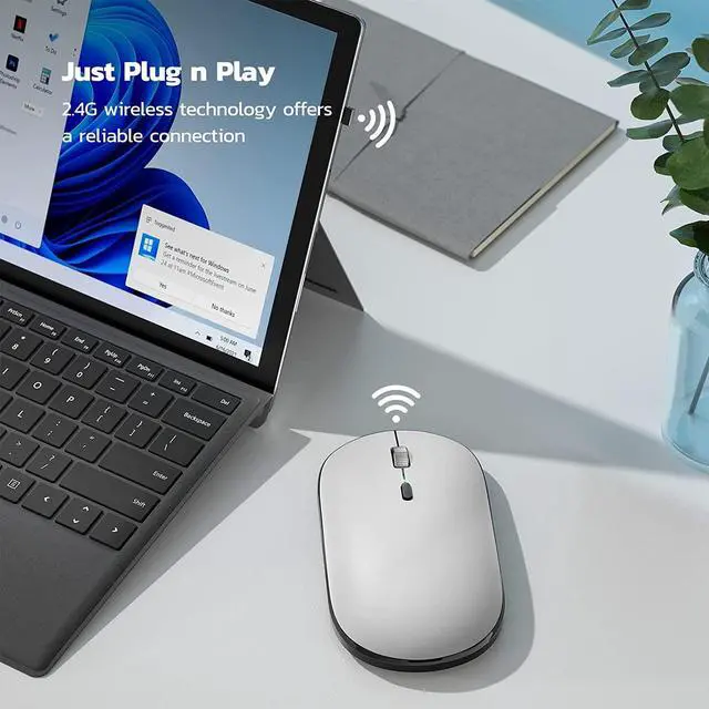 Alt view image 6 of 7 - 2.4G Wireless Mouse with Magnetic Plate, Computer Mouse with 3 Adjustable DPI Level, Ultra-Thin and Portable, Slim Silent Mouse with USB Dongle for PC, Laptop, Notebook, Desktop-Black