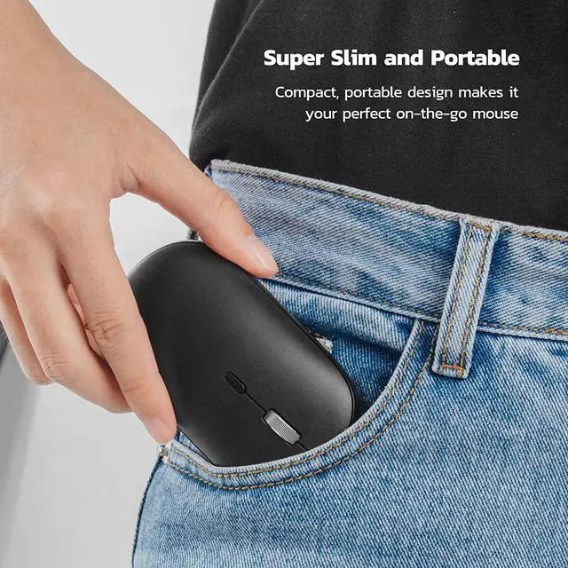 Alt view image 7 of 7 - 2.4G Wireless Mouse with Magnetic Plate, Computer Mouse with 3 Adjustable DPI Level, Ultra-Thin and Portable, Slim Silent Mouse with USB Dongle for PC, Laptop, Notebook, Desktop-Black