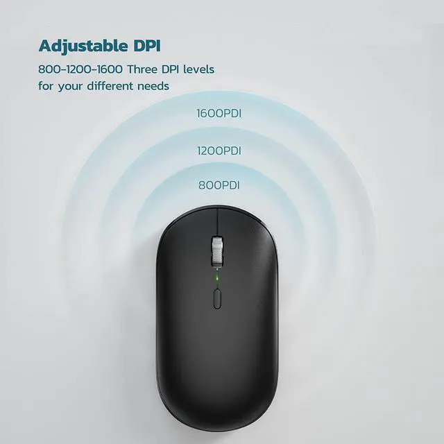 Alt view image 4 of 7 - 2.4G Wireless Mouse with Magnetic Plate, Computer Mouse with 3 Adjustable DPI Level, Ultra-Thin and Portable, Slim Silent Mouse with USB Dongle for PC, Laptop, Notebook, Desktop-Black