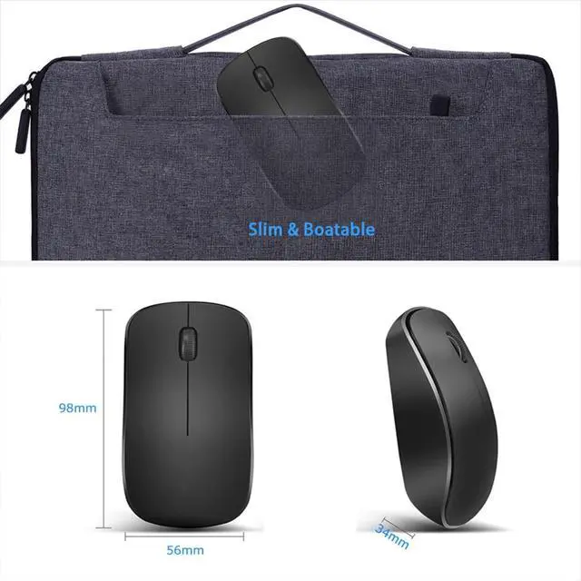 Alt view image 6 of 7 - Wireless Mouse Full Size Ambidextrous Curve Design, Precise Cursor Control Scrolling Wide Scroll Wheel Thumb Grips for Laptop, Computer