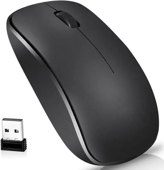 Main image of Wireless Mouse Full Size Ambidextrous Curve Design, Precise Cursor Control Scrolling Wide Scroll Wheel Thumb Grips for Laptop, Computer