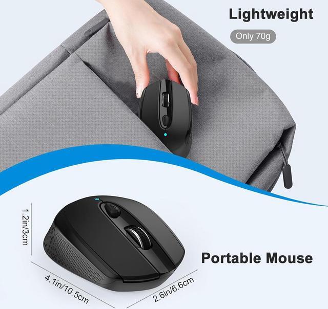 Alt view image 7 of 7 - USB C Wireless Computer Mouse, 2.4G Silent Cordless Mouse for Laptop, Type C Portable Mouse with 6 Buttons and 3 Adjustable DPI for Laptop, Deskbtop, MacBook, PC