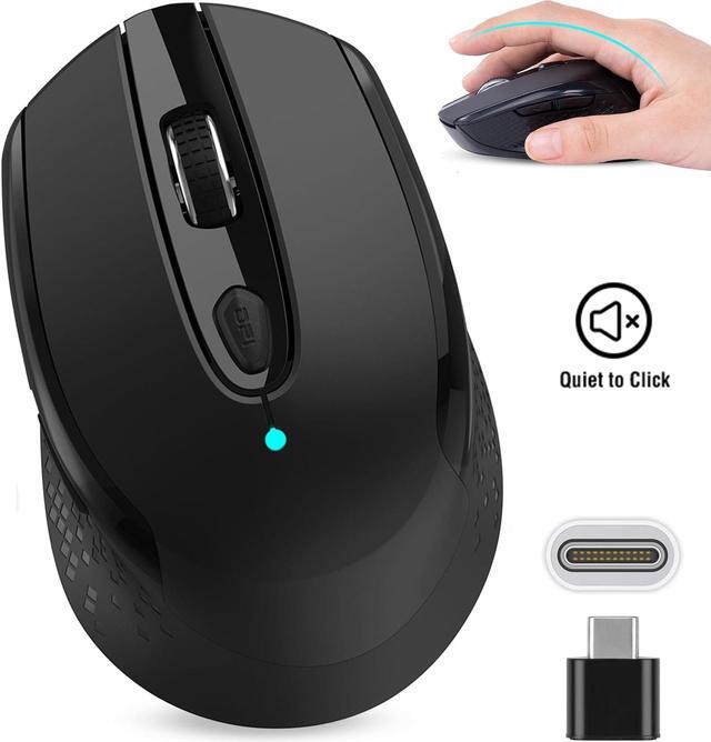 Main image of USB C Wireless Computer Mouse, 2.4G Silent Cordless Mouse for Laptop, Type C Portable Mouse with 6 Buttons and 3 Adjustable DPI for Laptop, Deskbtop, MacBook, PC