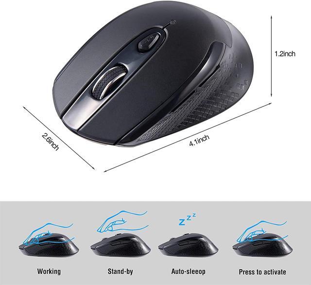 Alt view image 6 of 7 - USB C Wireless Computer Mouse, 2.4G Silent Cordless Mouse for Laptop, Type C Portable Mouse with 6 Buttons and 3 Adjustable DPI for Laptop, Deskbtop, MacBook, PC