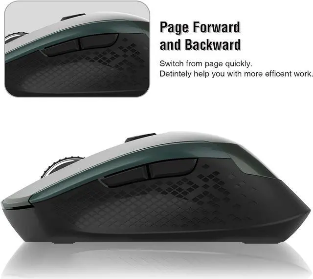 Alt view image 5 of 7 - Wireless Mouse, 2.4G Wireless Ergonomic Optical Mouse, Cimetech Slim Silent Mouse with USB Receiver and 3 Adjustable DPI Cordless Computer Mouse for Laptop, Desktop, MacBook, PC, 6 Buttons,Plug &Play