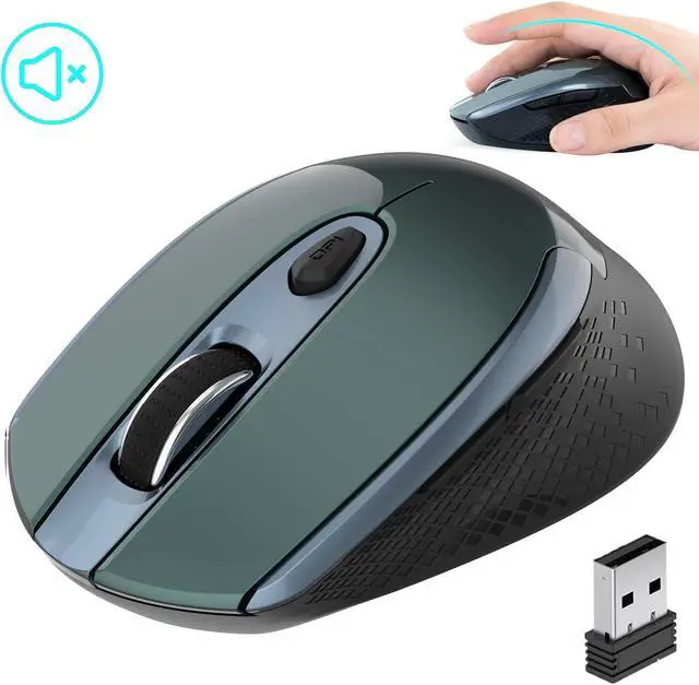 Main image of Wireless Mouse, 2.4G Wireless Ergonomic Optical Mouse, Cimetech Slim Silent Mouse with USB Receiver and 3 Adjustable DPI Cordless Computer Mouse for Laptop, Desktop, MacBook, PC, 6 Buttons,Plug &Play