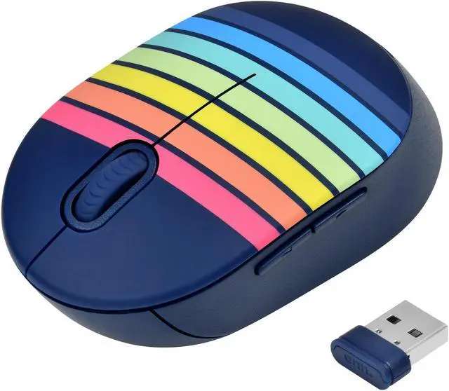 Alt view image 2 of 6 - Wireless Mouse with 5 Buttons and Scroll Wheel, 2.4 GHz with USB Nano Receiver, Blue