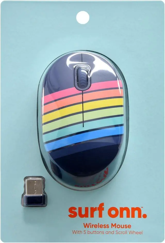 Alt view image 5 of 6 - Wireless Mouse with 5 Buttons and Scroll Wheel, 2.4 GHz with USB Nano Receiver, Blue