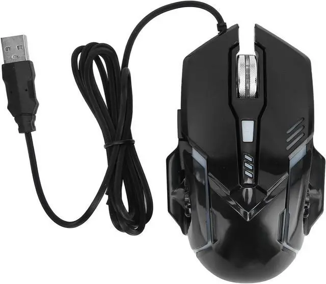 Alt view image 2 of 7 - Wired Gaming Mouse with Side Buttons Computer Mice with RGB LED Backlit Black Silent Mice