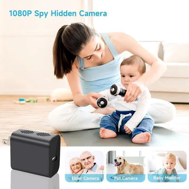 Alt view image 3 of 7 - 1080P Camera Portable 64GB Camera with Night Vision and Motion Detection,Nanny Cam Home
