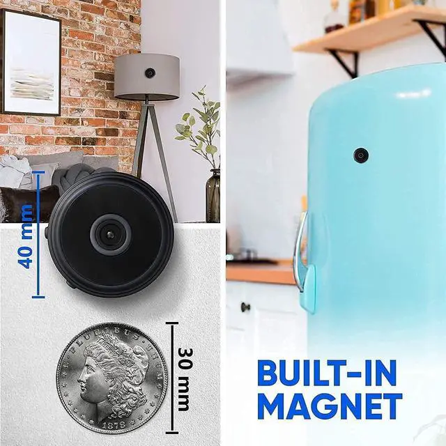 Alt view image 7 of 7 - Mini WiFi Hidden Cameras with Audio and Video Live Feed,with Cell Phone App Wireless Recording -1080P HD Nanny Cams with Night Vision.Tiny Cameras for Indoor/Outdoor Using
