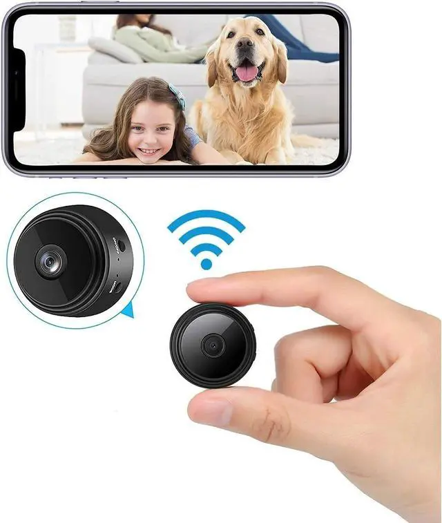 Main image of Mini WiFi Hidden Cameras with Audio and Video Live Feed,with Cell Phone App Wireless Recording -1080P HD Nanny Cams with Night Vision.Tiny Cameras for Indoor/Outdoor Using