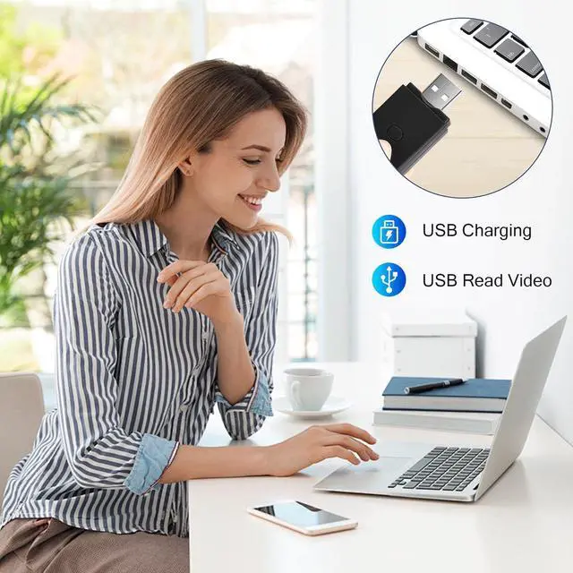 Alt view image 5 of 7 - Hidden Video Camera  Portable Spy Video Camera USB 32GB Disk Covert Nanny Video Recorder with Motion Detection  Security Cameras for Home, Office