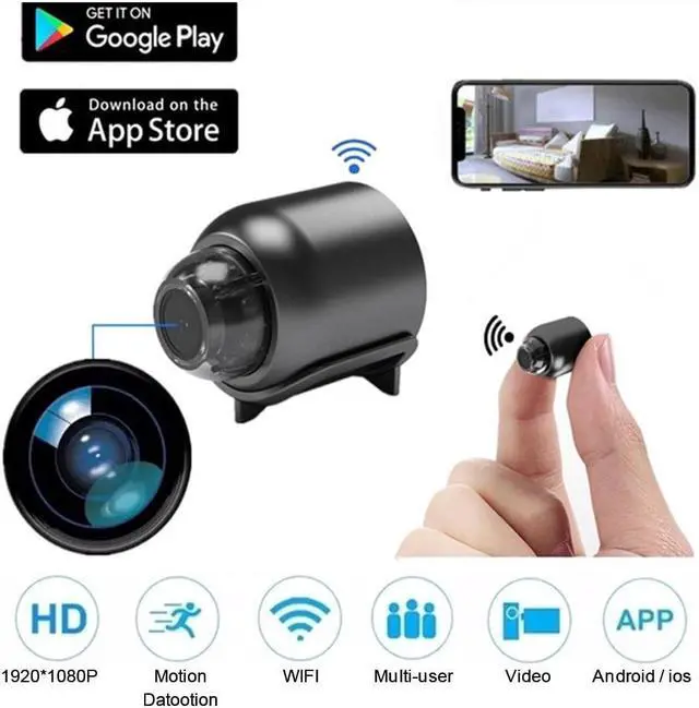 Main image of 3PCS Mini Hidden Camera Security Cameras Full HD 1080P Nanny Cam Small Spy Camera with Night Vision PIR Motion Detection for Home Office Car Indoor or Outdoor