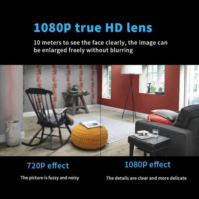 Alt view image 6 of 7 - 3PCS Mini Hidden Camera Security Cameras Full HD 1080P Nanny Cam Small Spy Camera with Night Vision PIR Motion Detection for Home Office Car Indoor or Outdoor