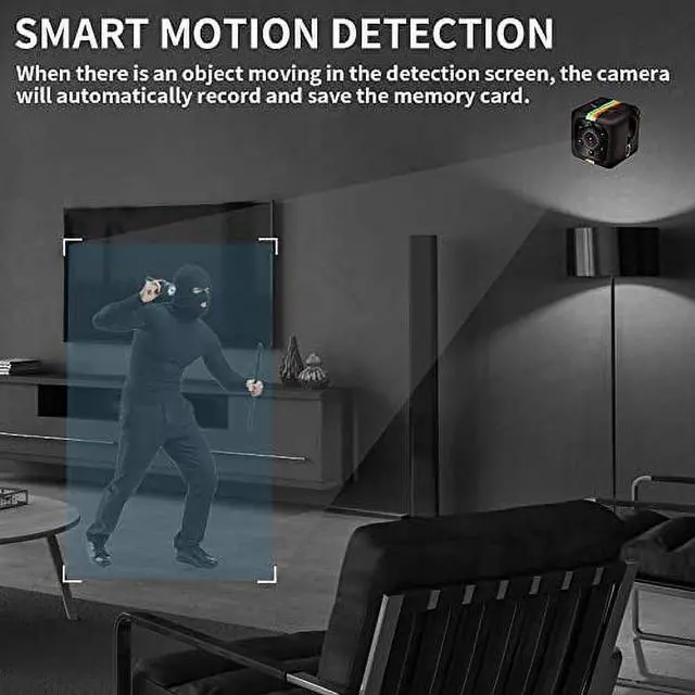 Alt view image 3 of 3 - Spy Camera Wireless Hidden Camera, JIPNO Mini Cameras HD 1080P Indoor Spy Pet Cam Wireless Small Portable Night Vision Motion Detection for Home, Car, Drone, Office