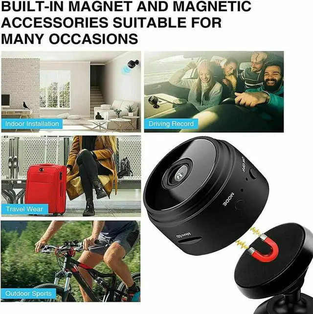Alt view image 4 of 7 - 2 PCS Mini Wireless WiFi Camera,Camera with Audio and Video Live Feed,with Cell Phone App Wireless Recording,1080P HD Cameras with Night Vision,Tiny Cameras for Indoor/ Outdoor