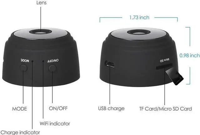 Alt view image 7 of 7 - Hidden Cameras, Mini WiFi Camera 1080P Full Home Security Micro Cam Video Audio Recorder Camcorder Night Vision Micro Cam