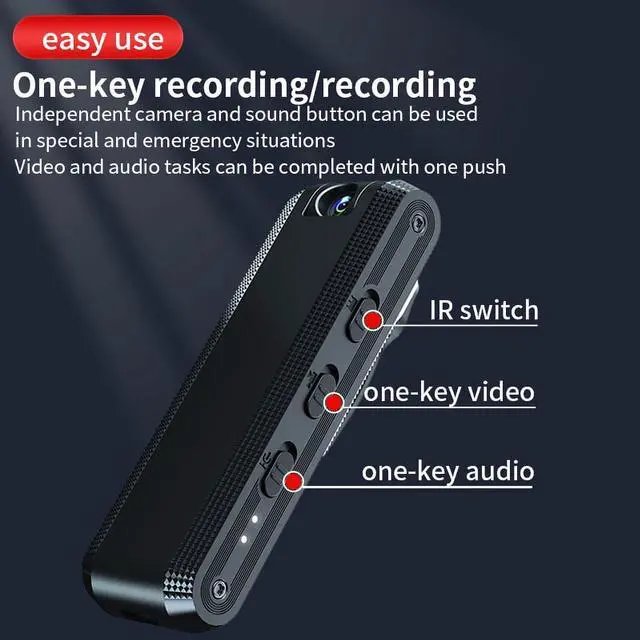 Alt view image 2 of 7 - 1080P Full HD ,Mini Body Camera with 32GB Memory Card,Premium Portable Body Camera with Night Vision and Motion Detection Wearable for Office, Law Enforcement, Security Guard