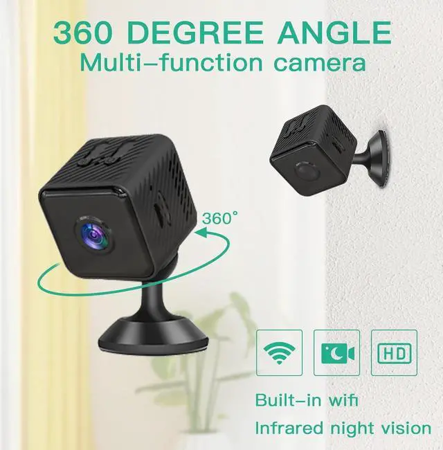 Alt view image 4 of 7 - 2 Pcs Mini Camera, WiFi Hidden Camera, Night Vision 4K HD Spy Cam for Home Security Easy to Set Wireless Indoor Smallest Camera with Motion Detection IP Camera Remote Viewing