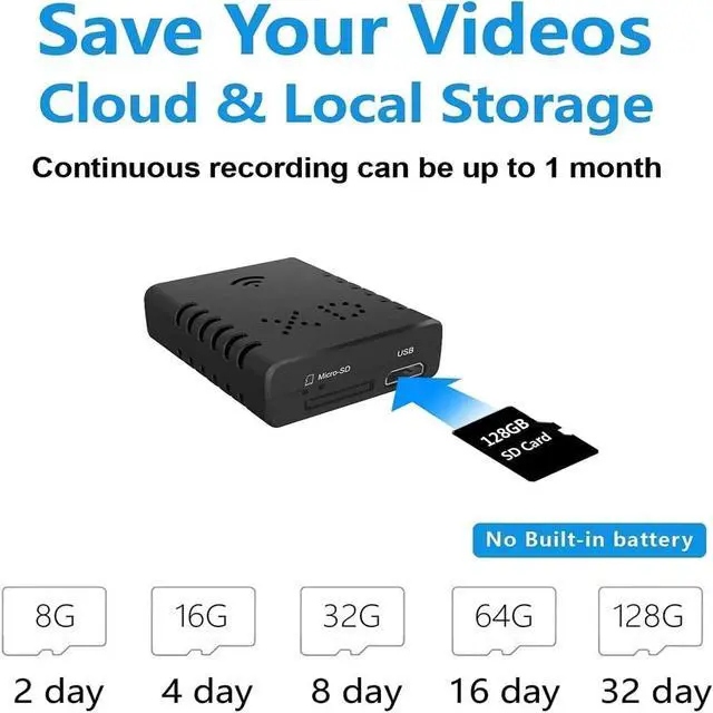 Alt view image 4 of 7 - Hidden Camera Detector,HD1080P Spy Camera,Wireless Wifi Security Camera,Nanny Cam,Baby Monitor with Night Vision,AI Human Motion Detection,Remote Viewing for Security