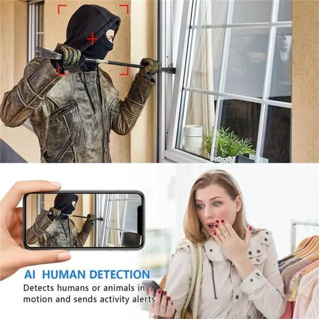 Alt view image 6 of 7 - Hidden Camera Detector,HD1080P Spy Camera,Wireless Wifi Security Camera,Nanny Cam,Baby Monitor with Night Vision,AI Human Motion Detection,Remote Viewing for Security