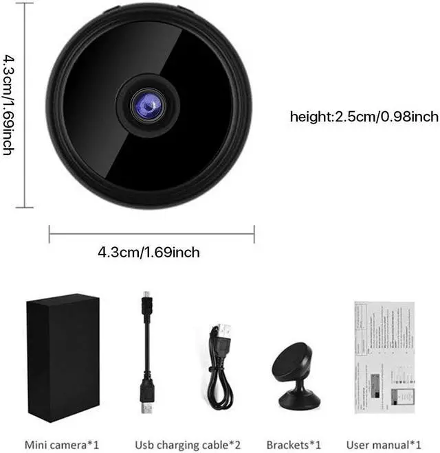 Alt view image 7 of 7 - 2PCS Home Surveillance Security Cameras Wireless Wifi Indoor HD Mini Spy Hidden Camera with Night Vision
