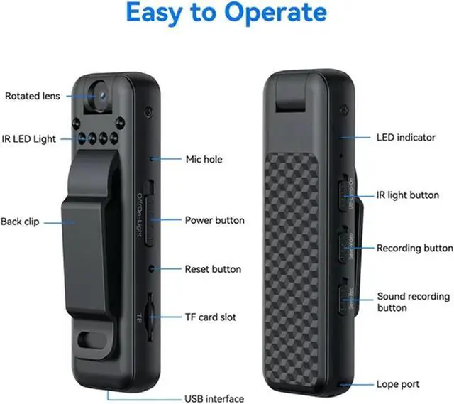 Alt view image 4 of 7 - Cameras with Audio And Video Bathroom Hidden Cameras Wireless over The Door Cameras for Home Pinhole Glasses Clip on Pinhole Glasses Surveillance Cameras 1080 Outdoor Recording Cameras for