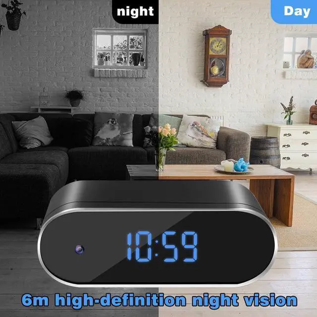 Alt view image 2 of 7 - Mini Camera Clock, MDHAND Camera Recorder HD 1080P WIFI Alarm Clock Camera Security Motion Detection Night Vision Anti-theft Surveillance without 32G Memory Card