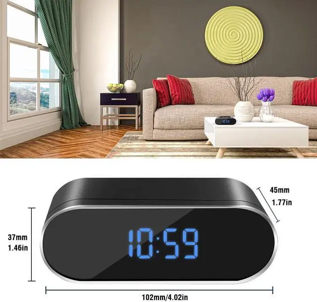 Alt view image 7 of 7 - Mini Camera Clock, MDHAND Camera Recorder HD 1080P WIFI Alarm Clock Camera Security Motion Detection Night Vision Anti-theft Surveillance without 32G Memory Card