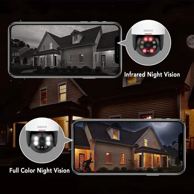 Alt view image 3 of 7 - Wired Security Camera with Spotlight, 2K WiFi Outdoor Camera Camera 360° View, Night Vision, Surveillance Camera with PIR Motion Sensor, 2 Way Audio