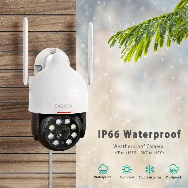 Alt view image 2 of 7 - Wired Security Camera with Spotlight, 2K WiFi Outdoor Camera Camera 360° View, Night Vision, Surveillance Camera with PIR Motion Sensor, 2 Way Audio