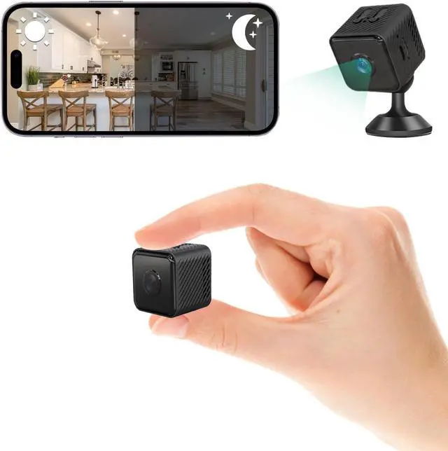 Main image of WiFi Hidden Spy Camera, Night Vision 4K HD Mini Camera, Spy Cam for Home Security Easy to Set Wireless Indoor Smallest Camera with Motion Detection IP Camera Remote Viewing