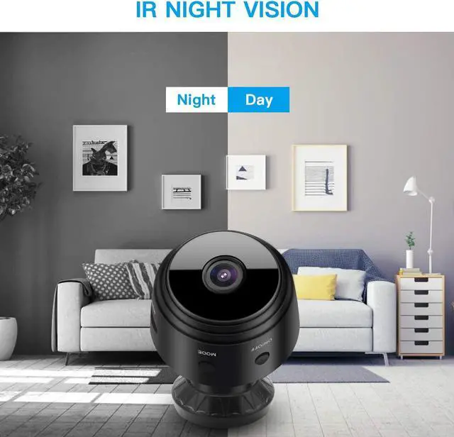 Alt view image 4 of 7 - Mini Camera Portable Home Security Battery Powered HD 1080P Wireless Nigh Vision Small Nanny Cam Home Security Camera Remote Monitor Phone App