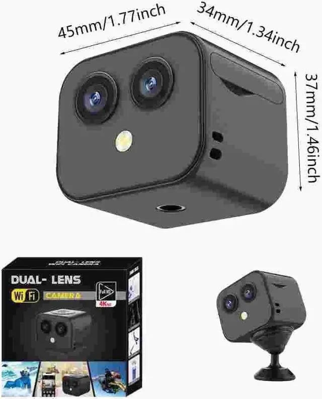 Alt view image 7 of 7 - Wireless Wifi Mini Hidden Camera Home Security Night Vision HD 1080P Dual Lens