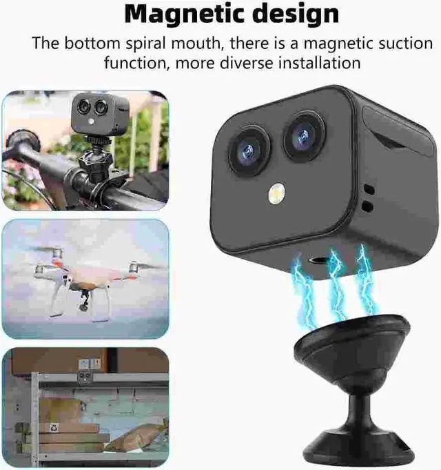 Alt view image 3 of 7 - Wireless Wifi Mini Hidden Camera Home Security Night Vision HD 1080P Dual Lens