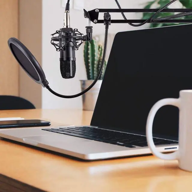 Alt view image 5 of 7 - Microphone Computer Mic Kit Professional Studio Recording Bundle for Streaming Gaming Broadcasting Singing Videos with Arm Stand Shock Mount Pop Filter and Sound Adapter