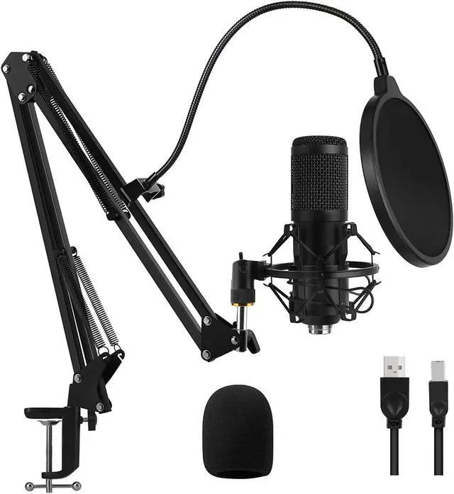 Main image of USB Gaming Microphone Streaming Podcast PC Microphone Condenser Mic Kit with Flexible Arm for Skype Youtuber Gaming Recording Singing PS4 Computer Studio Laptop