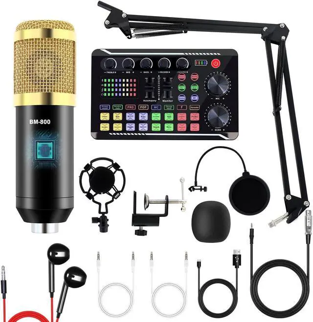 Alt view image 5 of 7 - Microphone Bundle, Audio Mixer BM-800 Podcast Microphone with Voice Changer, Studio Equipment for Laptop Computer Vlog Living Broadcast Live Streaming YouTube TikTok