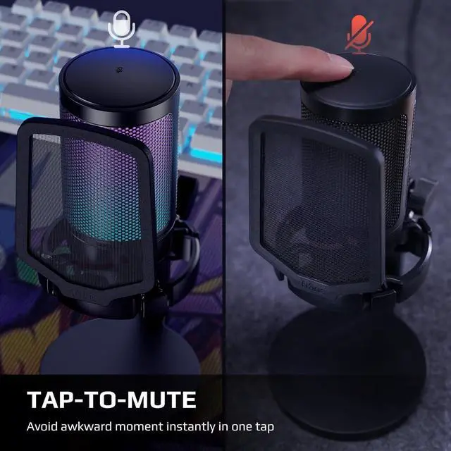 Alt view image 3 of 7 - Gaming Microphone for PC Computer PS5, USB Condenser Mic for Streaming-A6NEO
