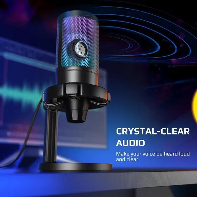 Alt view image 2 of 7 - Gaming Microphone for PC Computer PS5, USB Condenser Mic for Streaming-A6NEO