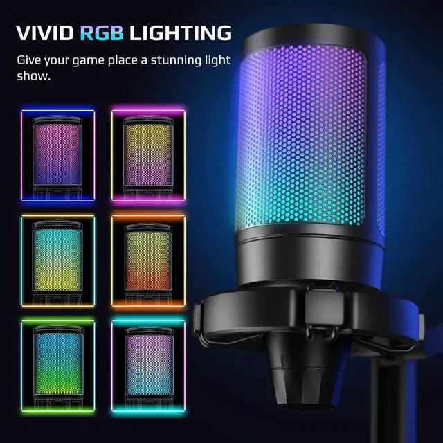 Alt view image 7 of 7 - Gaming Microphone for PC Computer PS5, USB Condenser Mic for Streaming-A6NEO
