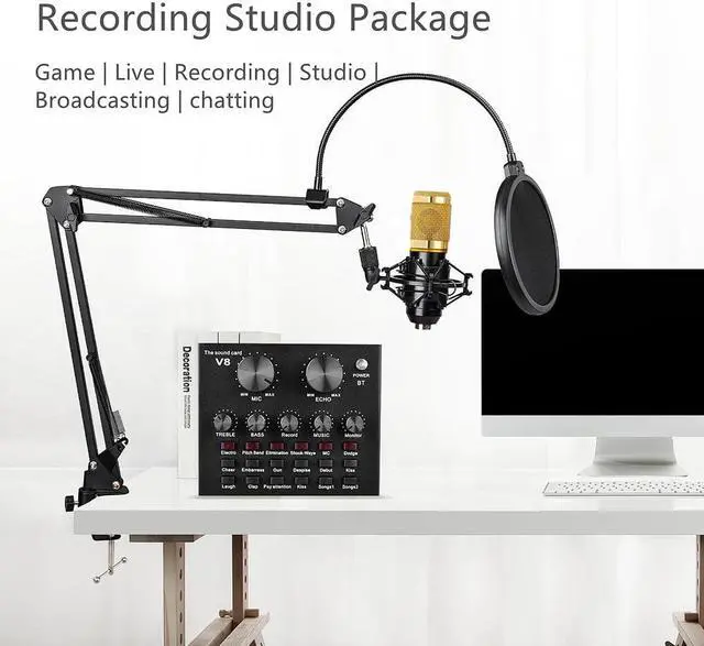 Alt view image 2 of 7 - Condenser Microphone Bundle, BM-800 Podcast Microphone with Voice Changer, Podcast Equipment Bundle - Studio Equipment for Laptop Computer Vlog Living Broadcast Live Streaming YouTube TikTok
