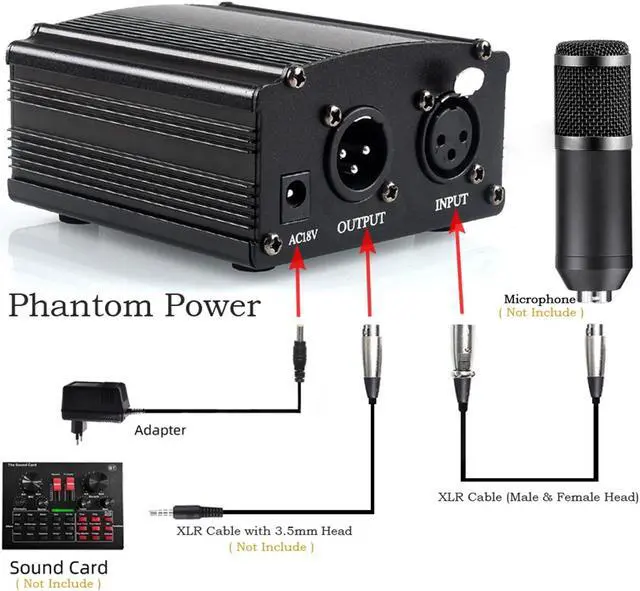 Alt view image 4 of 7 - Podcast Equipment Bundle, ALPOWL BM-800 Mic Kit with Live Sound Card, Condenser Microphone Bundle for Studio Recording & Broadcasting(Black)