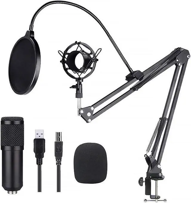 Main image of PC Streaming Podcast Microphone Kit with Arm Stand & Pop Filter, Professional Condenser Mic Kit for Recording, Gaming, Singing, YouTube
