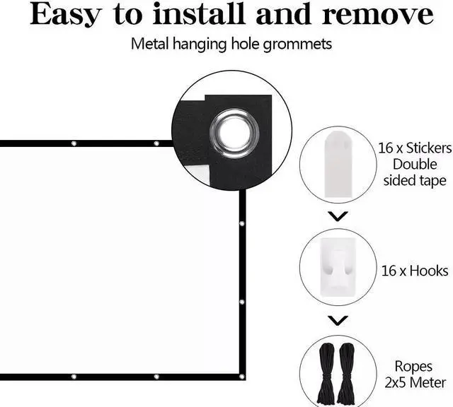 Alt view image 7 of 7 - 100" Portable Foldable 4K Projector Screen 16:9 HD Outdoor Home Cinema Theater