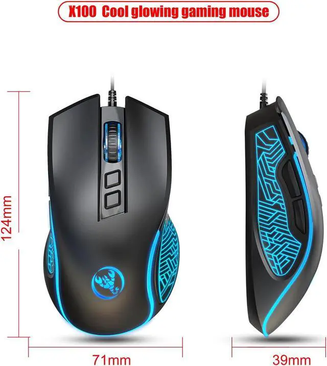 Alt view image 3 of 7 - USB Keyboard and Mouse Combo, Wired Gaming Mouse, Colorful LED Lighting, 4-Level DPI Max.3600DPI for PC Laptop